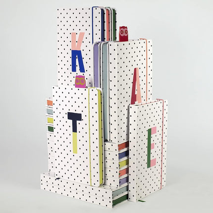 Take Note Large Polka Dot Leatherette Initial Notebook, Bound Journal Includes 168 Lined Pages and Bookmark, T (Yellow)