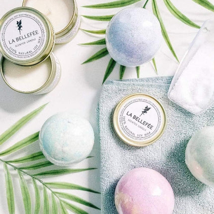 Bath Bombs Scented Candles Set, Handmade Essential Oil Relaxing Bathbombs, Bubble Spa. Bath Bombs for Women Gifts for Women Mothers Day Gifts. Fizzy to Moisturize Dry Skin (4 Bath Bomb+2 Candles)