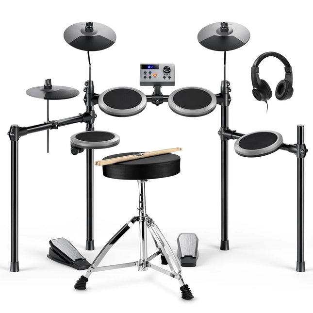 Electric Drum Set for Kids Beginner Christmas Birthday Gift, 150+ Sounds, Quiet Mesh Pad, DED-70 New