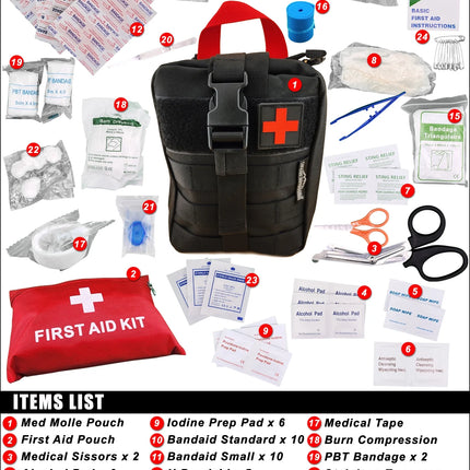 Ultimate Survival and Med Kit Complete 35L Bug Out Bag Backpack - Black