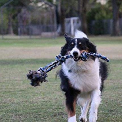 Dog Toy Pack of 4 Large Dog Toys for Aggressive Chewers - Dog Ropes & Ball
