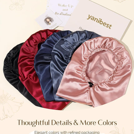 Long Bonnet Braid Bonnet for Sleeping Adjustable Satin Silk Bonnet for Braids Sleep Bonnet for Women Locs