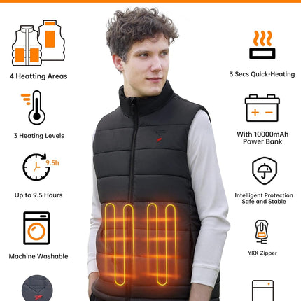 Heated Vest for Men with Battery Pack Included, Warming Men'S Heated Vest Electric, Lightweight Heated Jacket