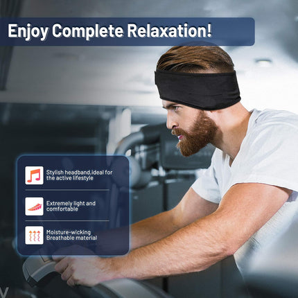 Bluetooth Sports Headband Headphones Ultra-Thin HD Stereo for Workout, Travel, Meditation