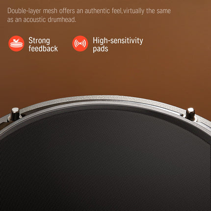 Electric Drum Set for Beginner with 180+ Sounds, Quiet Mesh Kid Child Students Electronic Drum Kit with Heavy Duty Pedals, On-Ear Headphones, DED-80 New Update Color