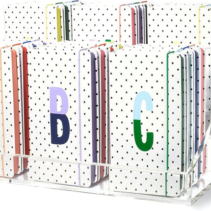 Take Note Large Polka Dot Leatherette Initial Notebook, Bound Journal Includes 168 Lined Pages and Bookmark, T (Yellow)