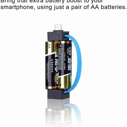 Portable Magnetic AA/AAA Battery Phone Emergency Charger with Microusb-Lightning Adapter and Microusb-Typec Adapter Suit for Cell Phone Smart Devices