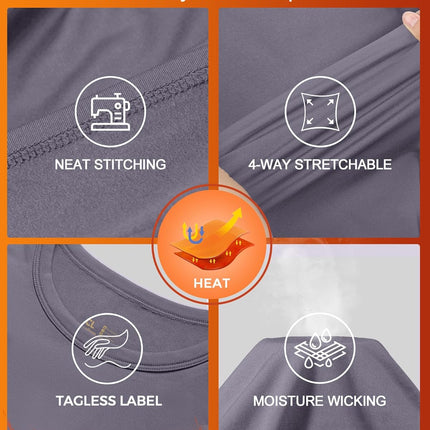 2 Pack Thermal Underwear for Men Long Johns Fleece Lined Base Layer Set Winter Bottom Top 2XS-6XL