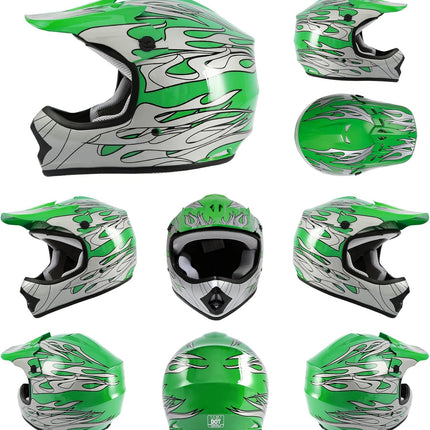 Youth Kids Helmet Motocross ATV Dirtbike BMX MX Offroad Full Face Motorcycle Helmet Gloves Goggles Dot Approved