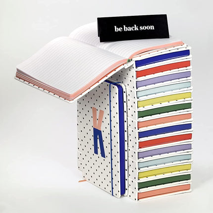 Take Note Large Polka Dot Leatherette Initial Notebook, Bound Journal Includes 168 Lined Pages and Bookmark, T (Yellow)