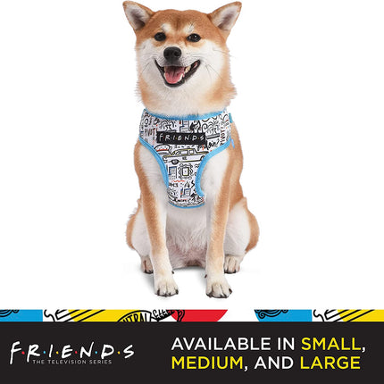 City Doodle Dog Harness for Small Dogs, Small (S) | Blue Small Dog Harness, No Pull Dog Harness with D-Ring | Machine Washable Friends Merch for Dogs from Friends TV Show