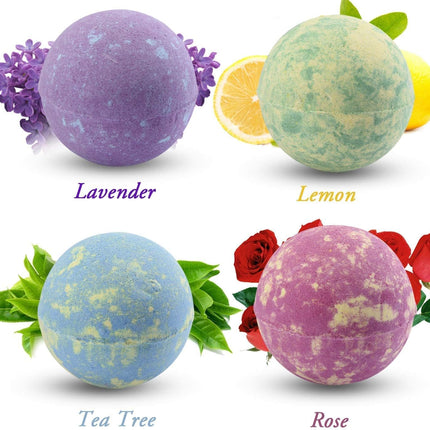 Bath Bombs Scented Candles Set, Handmade Essential Oil Relaxing Bathbombs, Bubble Spa. Bath Bombs for Women Gifts for Women Mothers Day Gifts. Fizzy to Moisturize Dry Skin (4 Bath Bomb+2 Candles)