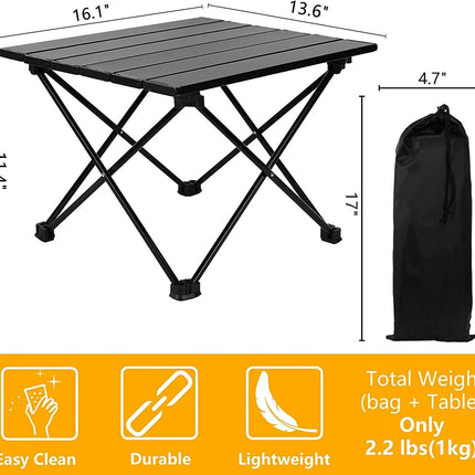 Portable Camping Table Folding Beach Table Portable Picnic Table Aluminum Camp Table Outdoor Backpacking Table Personal Mini Portable Table Camping Tables Fold up Lightweight