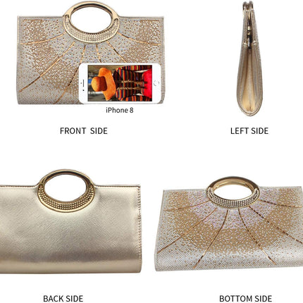 Clutch Purses for Women Rhinestone Evening Bag Wedding Party Cocktail Purses Handbags.