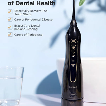 Water Flossers for Teeth 300ML Oral Irrigator Rechargeable Portable Dental 3 Modes Water Tank Waterproof Teeth Cleaner