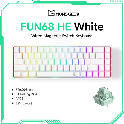 Monsgeek FUN68 FUN60 PRO&MAX HE Magnetic Keyboard 60% 65%Gaming Keyboards Rapid Trigger 8K Custom Keyboard Gamer Esports