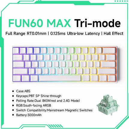 Monsgeek FUN68 FUN60 PRO&MAX HE Magnetic Keyboard 60% 65%Gaming Keyboards Rapid Trigger 8K Custom Keyboard Gamer Esports