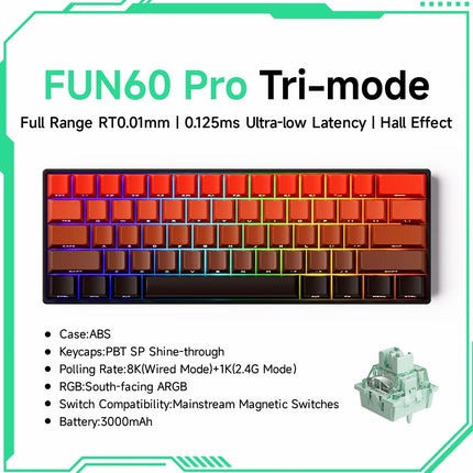 Monsgeek FUN68 FUN60 PRO&MAX HE Magnetic Keyboard 60% 65%Gaming Keyboards Rapid Trigger 8K Custom Keyboard Gamer Esports