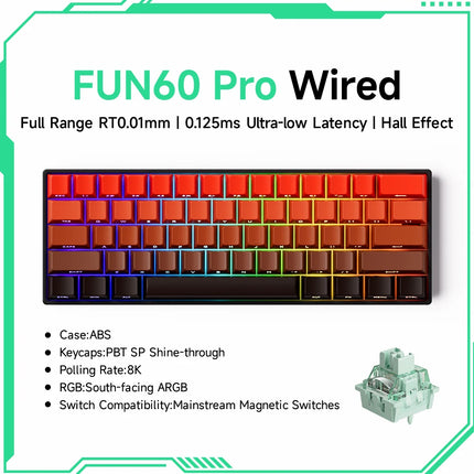 Monsgeek FUN68 FUN60 PRO&MAX HE Magnetic Keyboard 60% 65%Gaming Keyboards Rapid Trigger 8K Custom Keyboard Gamer Esports