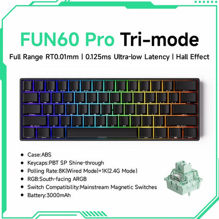 Monsgeek FUN68 FUN60 PRO&MAX HE Magnetic Keyboard 60% 65%Gaming Keyboards Rapid Trigger 8K Custom Keyboard Gamer Esports