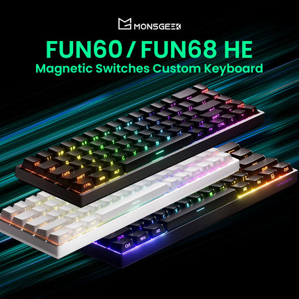 Monsgeek FUN68 FUN60 PRO&MAX HE Magnetic Keyboard 60% 65%Gaming Keyboards Rapid Trigger 8K Custom Keyboard Gamer Esports