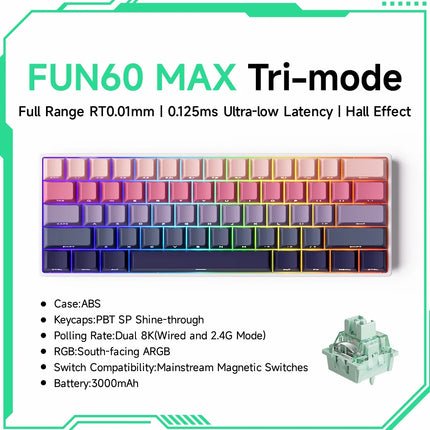 Monsgeek FUN68 FUN60 PRO&MAX HE Magnetic Keyboard 60% 65%Gaming Keyboards Rapid Trigger 8K Custom Keyboard Gamer Esports