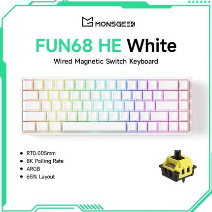Monsgeek FUN68 FUN60 PRO&MAX HE Magnetic Keyboard 60% 65%Gaming Keyboards Rapid Trigger 8K Custom Keyboard Gamer Esports