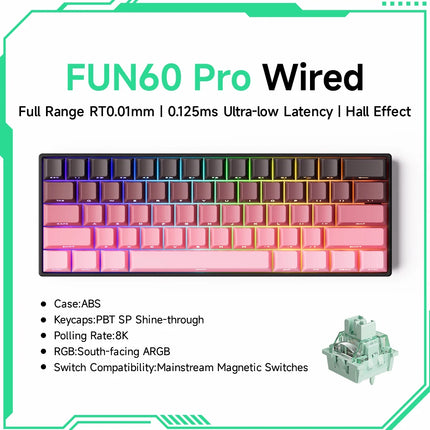 Monsgeek FUN68 FUN60 PRO&MAX HE Magnetic Keyboard 60% 65%Gaming Keyboards Rapid Trigger 8K Custom Keyboard Gamer Esports