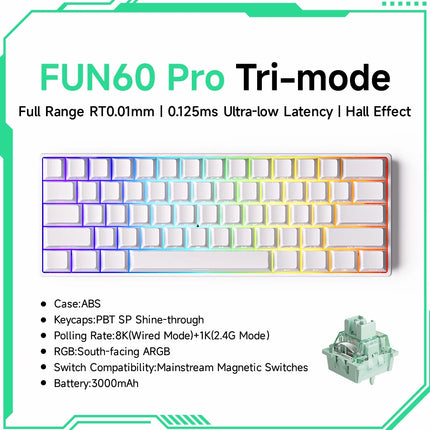 Monsgeek FUN68 FUN60 PRO&MAX HE Magnetic Keyboard 60% 65%Gaming Keyboards Rapid Trigger 8K Custom Keyboard Gamer Esports