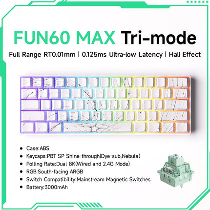Monsgeek FUN68 FUN60 PRO&MAX HE Magnetic Keyboard 60% 65%Gaming Keyboards Rapid Trigger 8K Custom Keyboard Gamer Esports