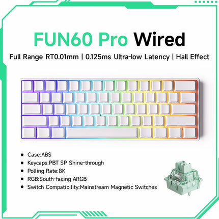 Monsgeek FUN68 FUN60 PRO&MAX HE Magnetic Keyboard 60% 65%Gaming Keyboards Rapid Trigger 8K Custom Keyboard Gamer Esports
