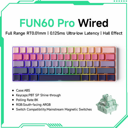 Monsgeek FUN68 FUN60 PRO&MAX HE Magnetic Keyboard 60% 65%Gaming Keyboards Rapid Trigger 8K Custom Keyboard Gamer Esports