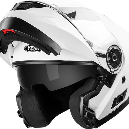 Modular Motorcycle Helmets, DOT Approved Full Face Motorcycle Helmet with Flip up Dual Visor, Helmets for Adults Men Women Helmets for Street Scooter ATV E-Bike - YM-926