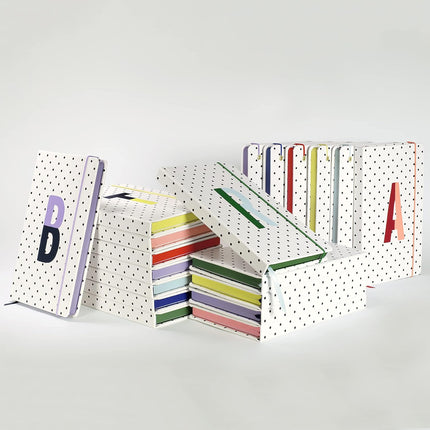 Take Note Large Polka Dot Leatherette Initial Notebook, Bound Journal Includes 168 Lined Pages and Bookmark, T (Yellow)