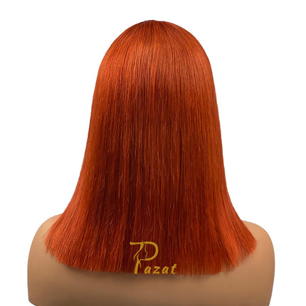 Ginger Orange Lace Front Wigs Human Hair for Black Women 13X4 HD Straight Lace Frontal Wigs Glueless Ginger Wigs Human Hair Pre Plucked with Baby Hair 180% Density Color Wig 10 Inch