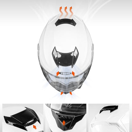 Modular Motorcycle Helmets, DOT Approved Full Face Motorcycle Helmet with Flip up Dual Visor, Helmets for Adults Men Women Helmets for Street Scooter ATV E-Bike - YM-926