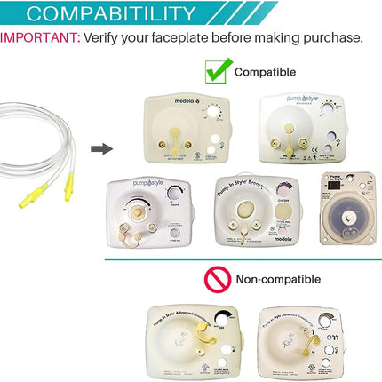 Pump in Style Tubing X4, Spare and Replacement Tubing Compatible with Medela Pump in Style Advanced Breast Pump - BPA Free (4 Pc)