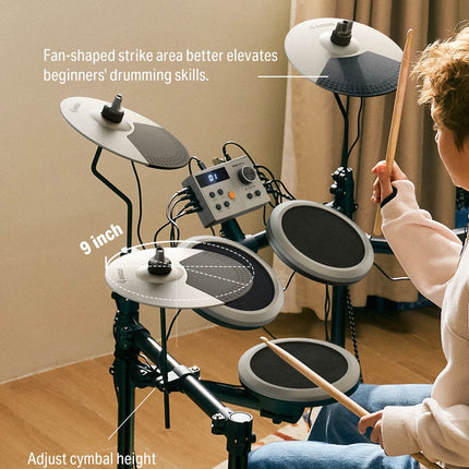 Electric Drum Set for Kids Beginner Christmas Birthday Gift, 150+ Sounds, Quiet Mesh Pad, DED-70 New