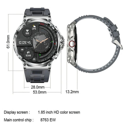 1.85" Ultra HD Smartwatch GPS Bluetooth Call Health Monitoring Watch Gym Gift