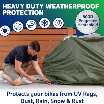 Bike Cover – Reflective Bicycle Covers for outside Storage - Waterproof & Weatherproof Garden Tarp Shelters for Bikes, Trikes, 29Ers, and Electric Bicycles