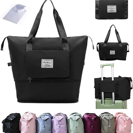 Large Capacity Folding Travel Bag,Expansion Travel Duffel Bag with Dry and Wet Separation Portable Travel Duffel Bag